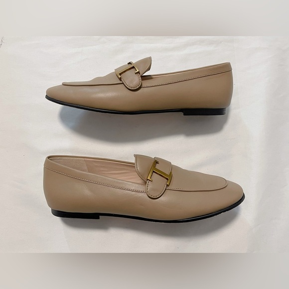 Gray Taupe Cowhide Leather Loafers - Picture 6 of 13